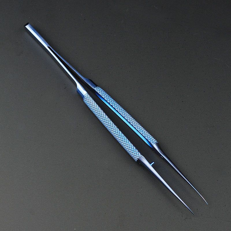 0.15mm Fingerprint Jump Wire Tweezer Titanium Alloy for Mobile Phone Mainboard Maintenance - Curved Tip - UNIQKART