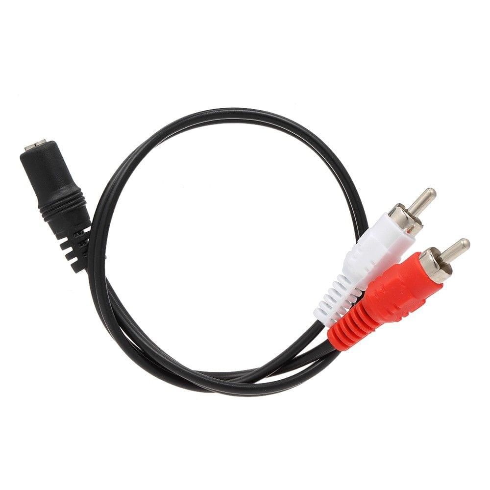 0.25 Meter RCA Audio Cable 3.5mm Female to 2 RCA Male Stereo Adapter Y Cable for HDTV Headphone Amplifier - UNIQKART