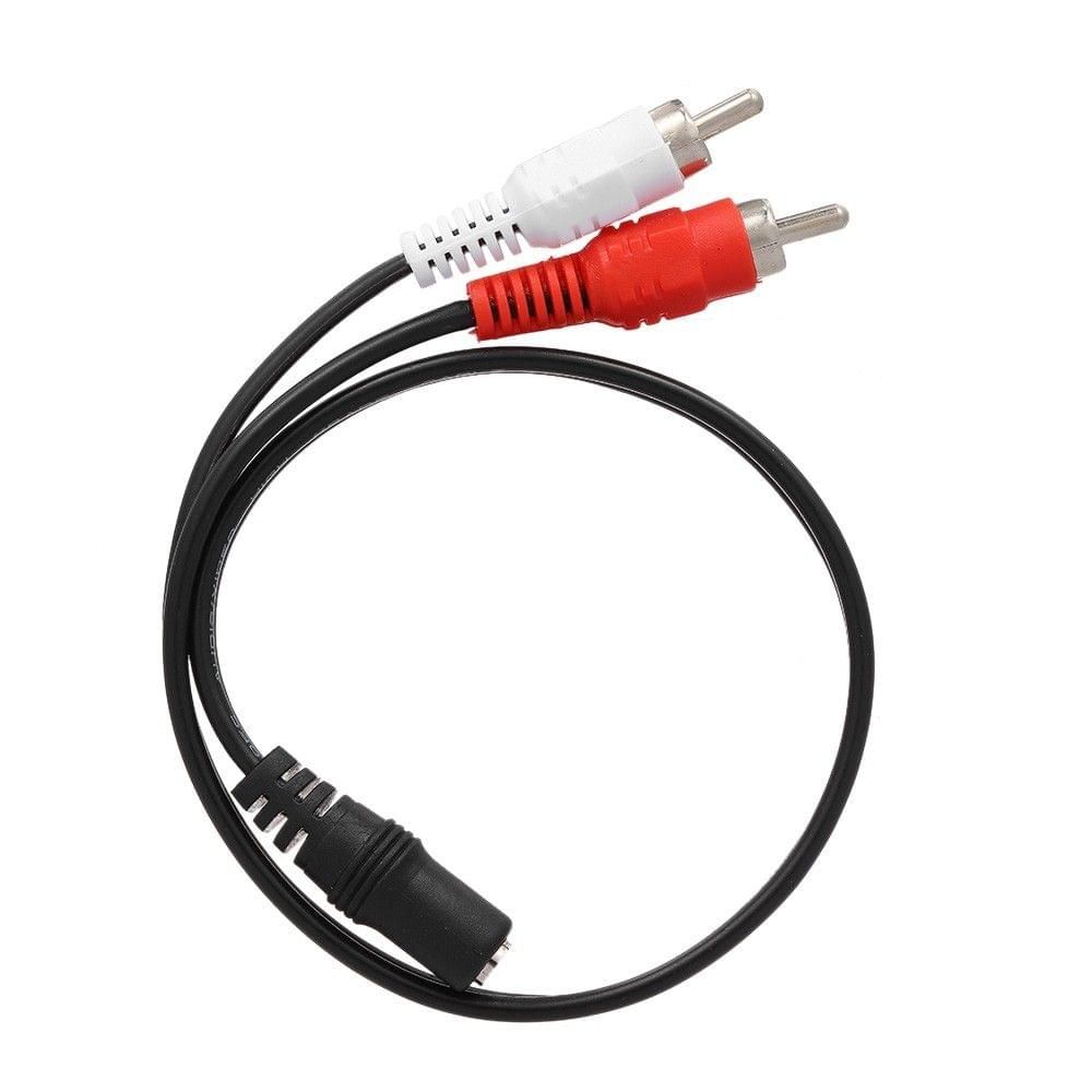 0.25 Meter RCA Audio Cable 3.5mm Female to 2 RCA Male Stereo Adapter Y Cable for HDTV Headphone Amplifier - UNIQKART