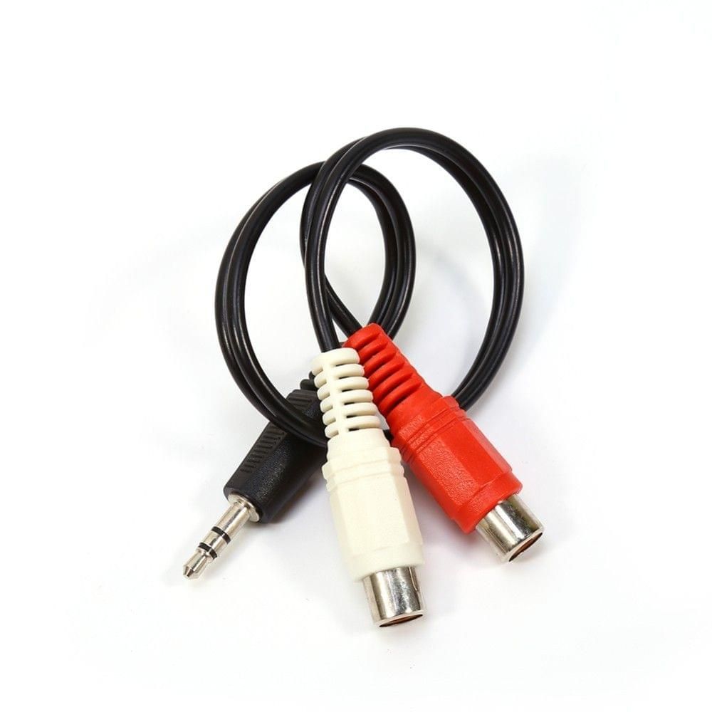 0.25 Meter RCA Audio Cable 3.5mm Male to 2 RCA Female Stereo Adapter RCA Cable for HDTV PC MP3 CD Player - UNIQKART