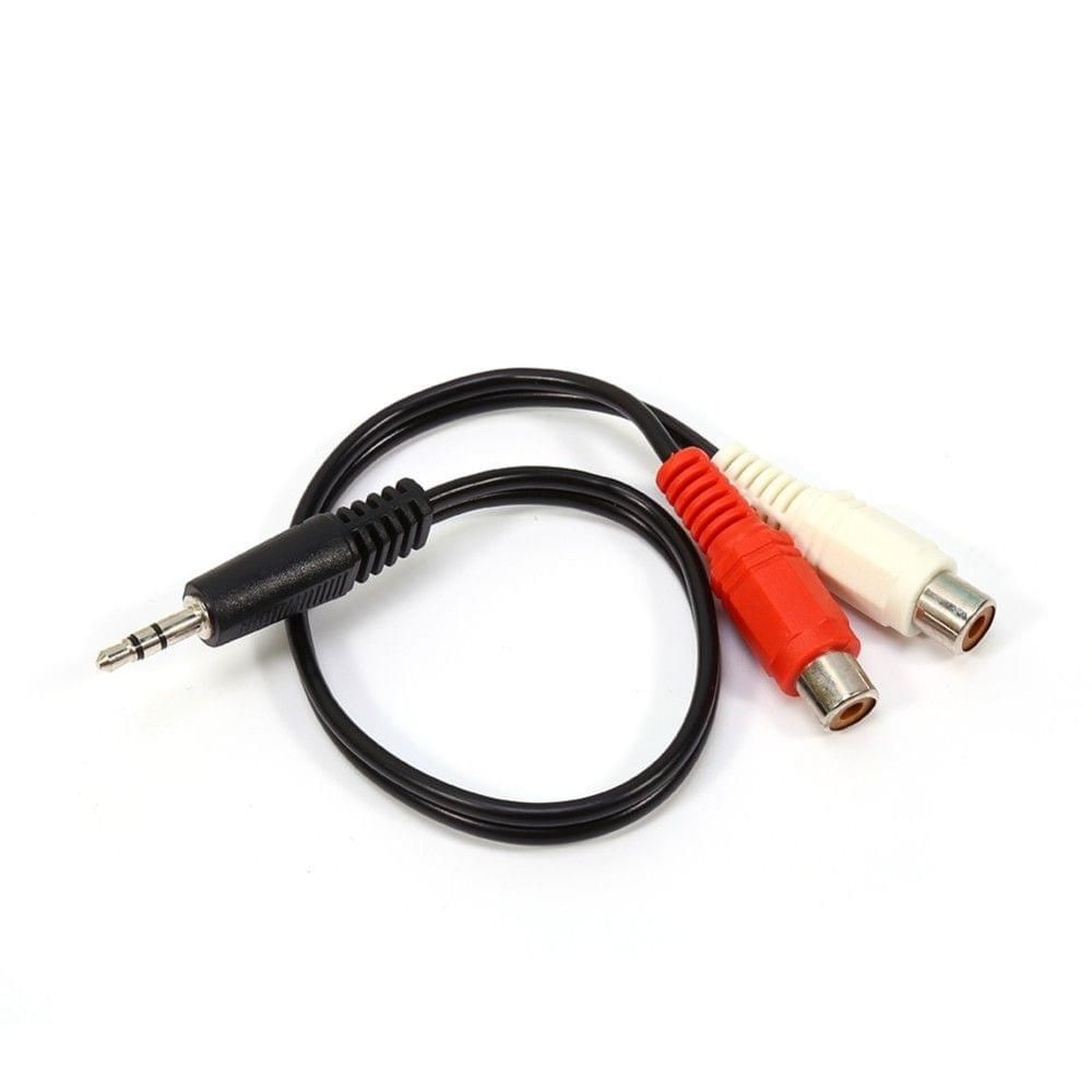 0.25 Meter RCA Audio Cable 3.5mm Male to 2 RCA Female Stereo Adapter RCA Cable for HDTV PC MP3 CD Player - UNIQKART