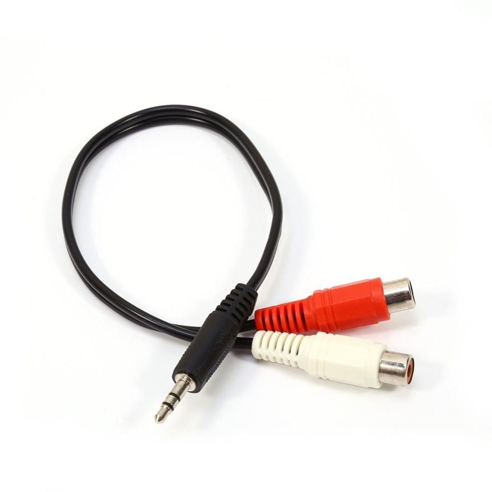 0.25 Meter RCA Audio Cable 3.5mm Male to 2 RCA Female Stereo Adapter RCA Cable for HDTV PC MP3 CD Player - UNIQKART