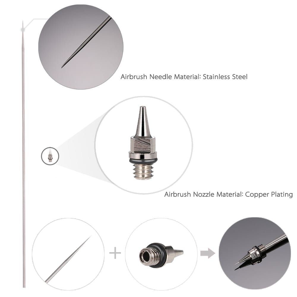 0.2mm Airbrush Nozzle And Needle Replacement for Airbrushes - 0.2mm - UNIQKART