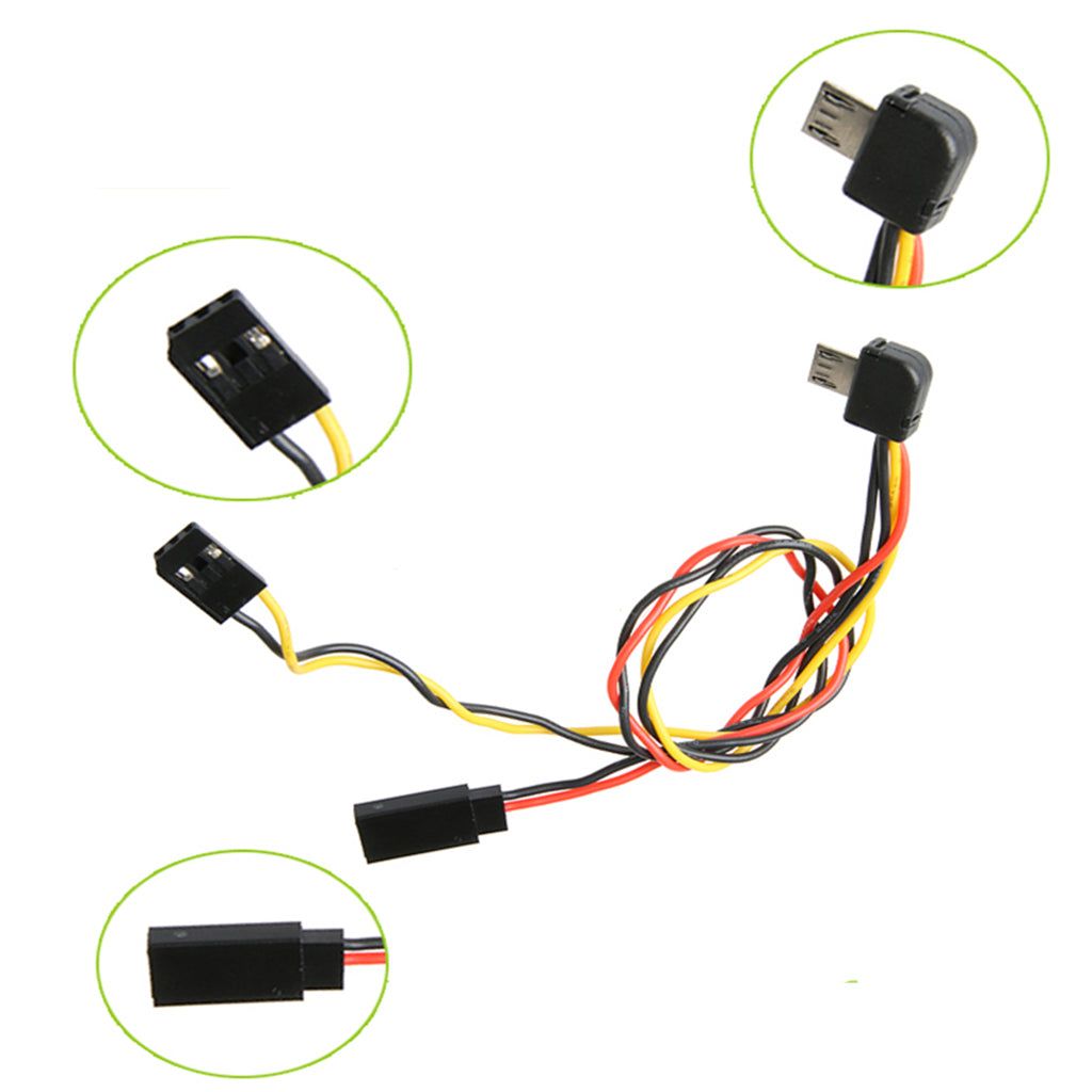 0.3M Micro USB to AV Output Video Audio Transmitter Cable for SJ4000 SJ6000 XiaoYi I Sport Camera - UNIQKART