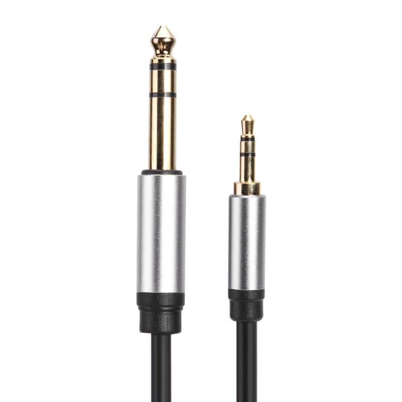 0.3m Conversion Cord 3.5mm Male to 6.35mm Male TRS Jack Aux Adapter Cable for Mixer Amplifier - UNIQKART