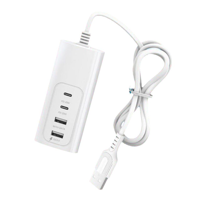 0.3m USB Plug PD 25W Fast Charge Power Socket 2 USB + 2 Type-C Phone Tablet Charger Charging Station - UNIQKART