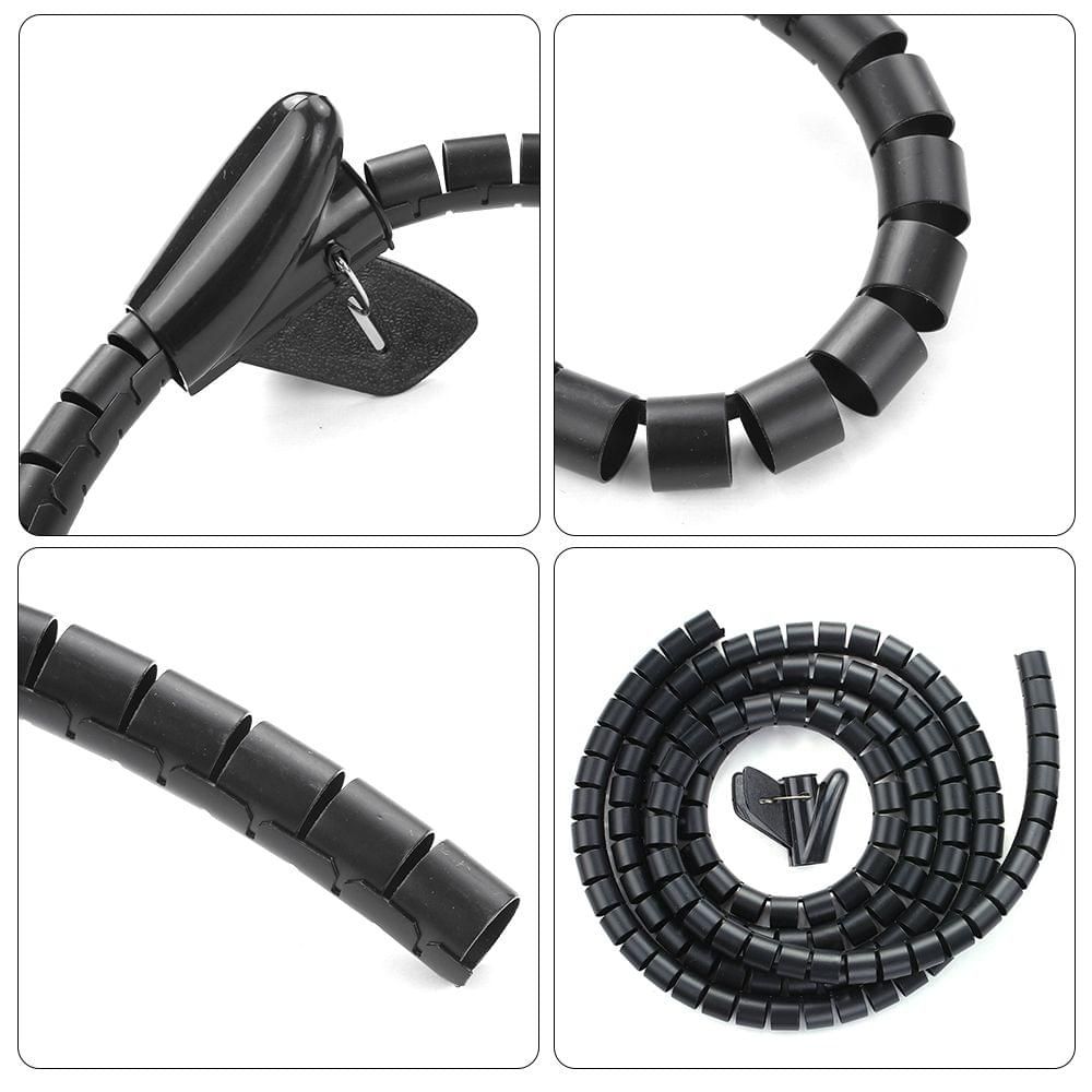0.8" Diameter Cable Management Sleeve Wire Winding Tube Cord - 2 meters - UNIQKART