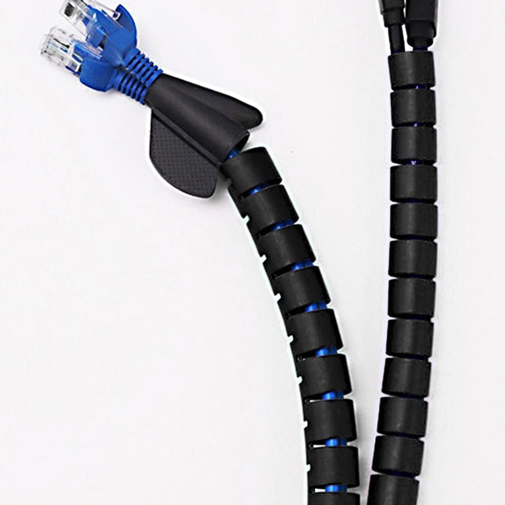0.8" Diameter Cable Management Sleeve Wire Winding Tube Cord - 2 meters - UNIQKART