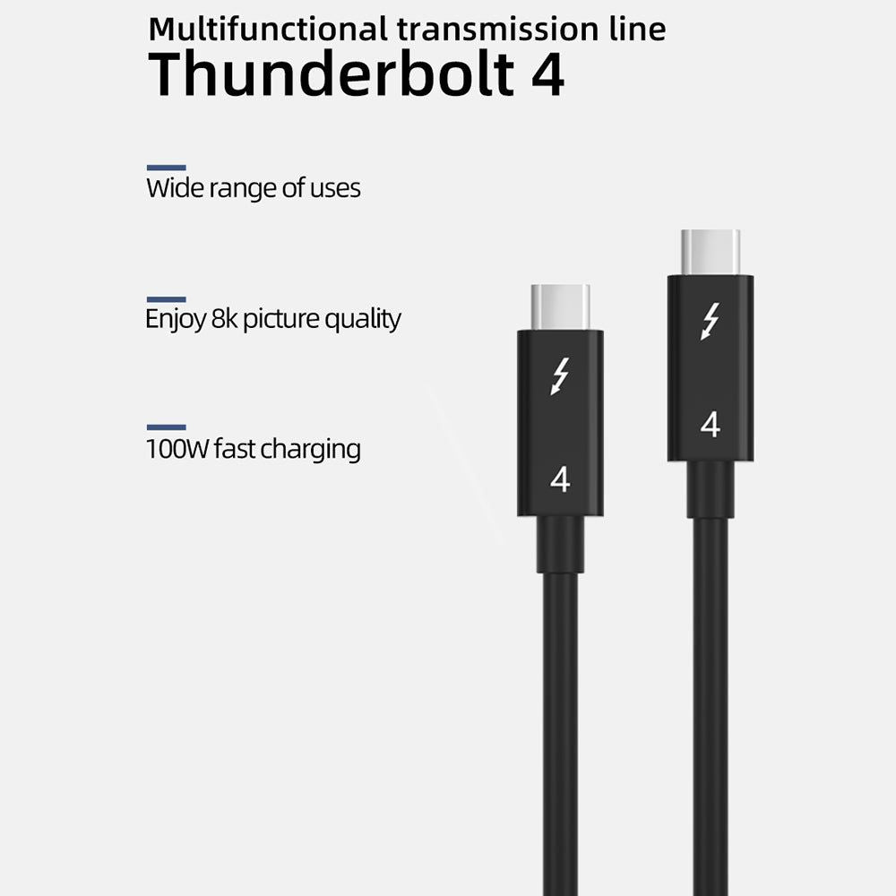 0.8m 100W Fast Charging Cable 40Gbps Data Transfer Cord Male to Male Adapter Cable for Thunderbolt 4 Docking Station - Black - UNIQKART