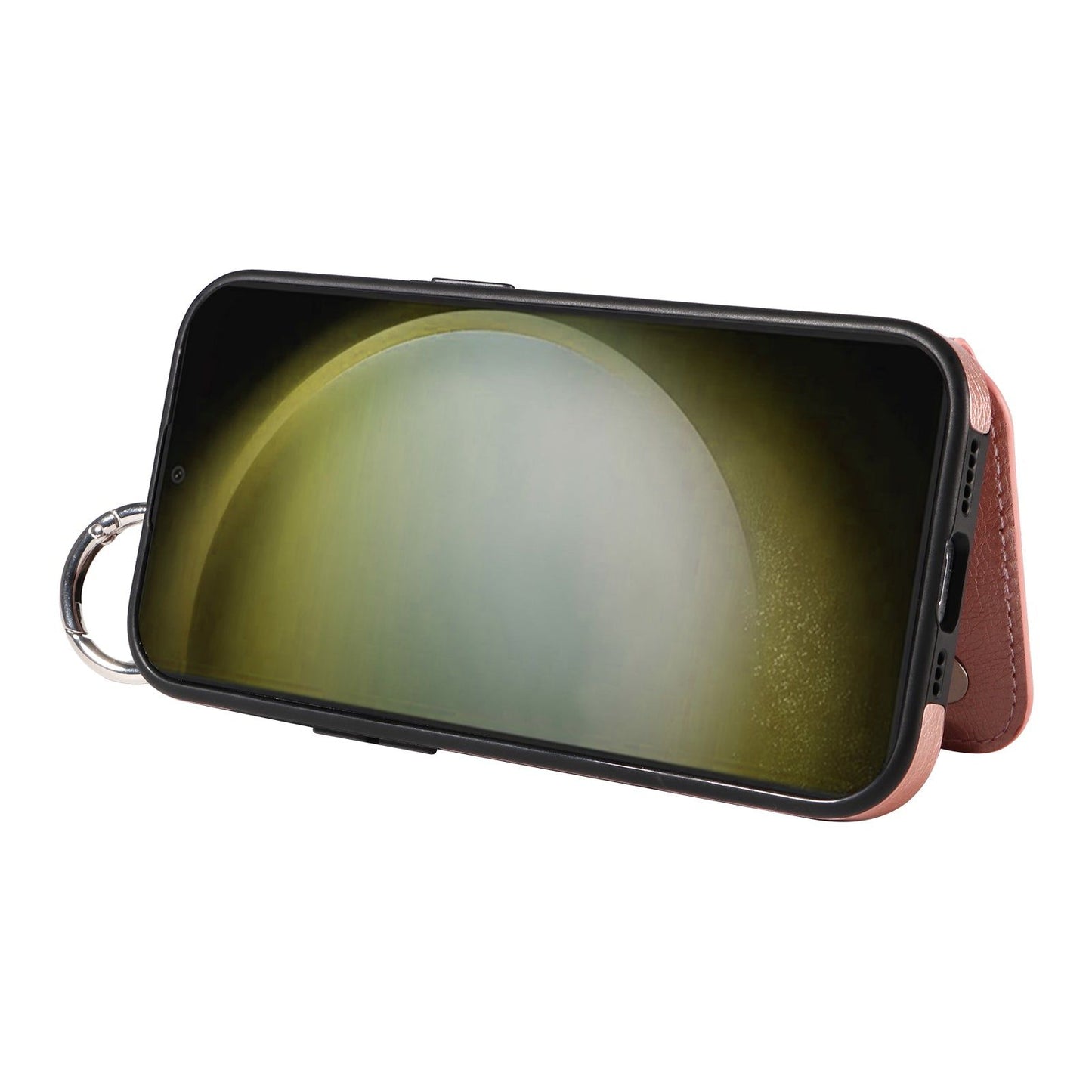 003 For Samsung Galaxy S24 Case Litchi Texture PU Leather Phone Cover with Ring Buckle - Rose Gold - UNIQKART