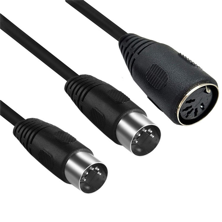 JUNSUNMAY 0.5m MIDI DIN 5 Pin 1 to 2 Male to Female Y Splitter Adapter Extension Audio Cable