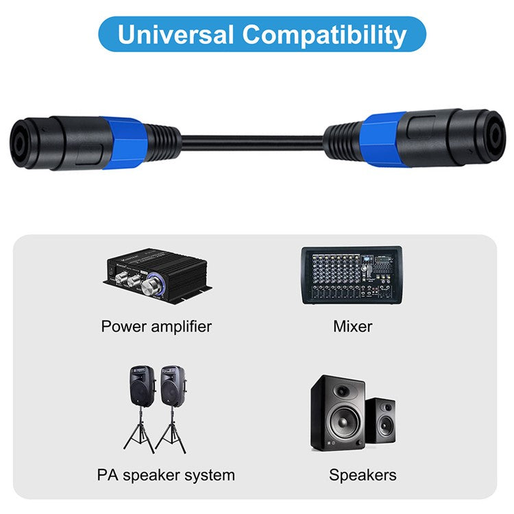 JUNSUNMAY 20cm Speakon Female to Speakon Female Cable Audio Cord for Speakers Subwoofer