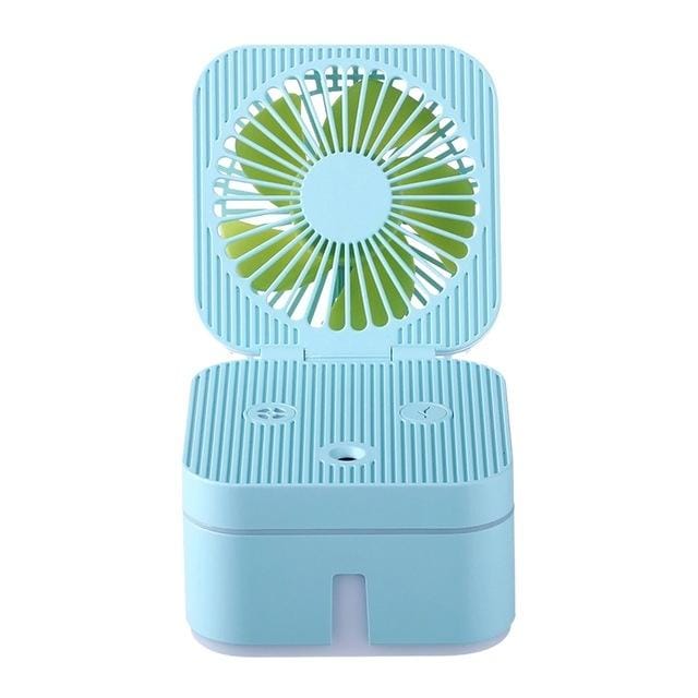 USB Small Fan Rubik Cube Humidifier (Blue)