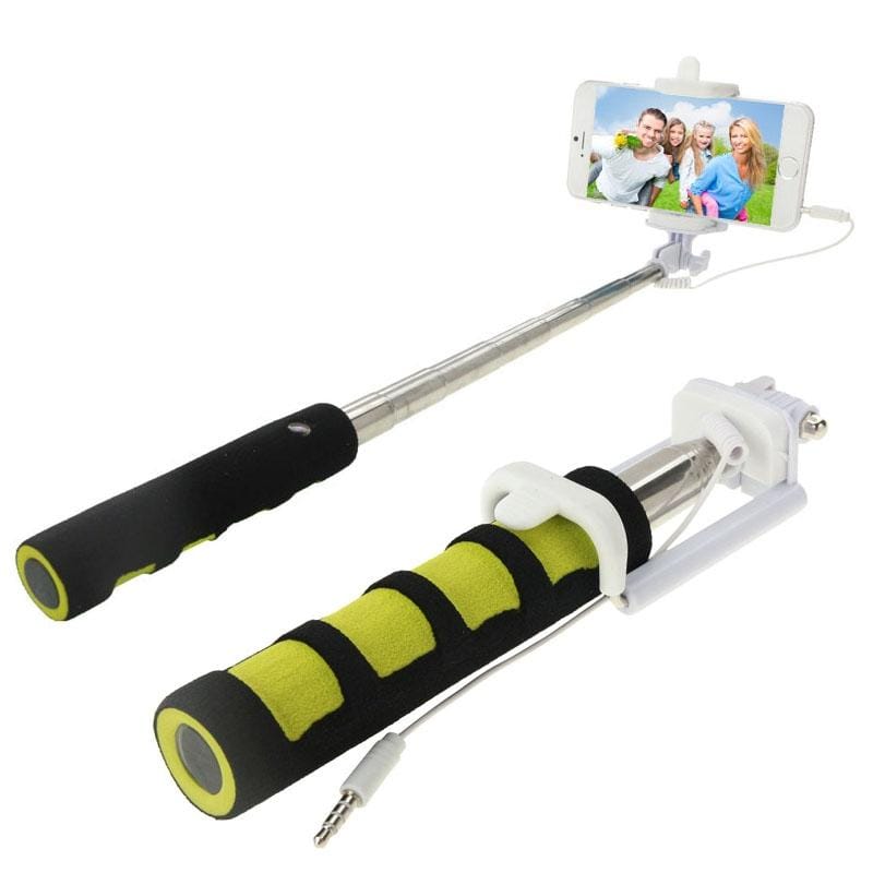 GoShot Photo Pole Selfie Stick Monopod Extendable Handheld Holder with 3.5mm Audio Cable, Max Length: 88cm (Red)