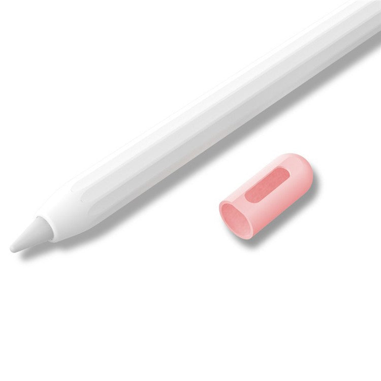 For Apple Pencil (2nd Generation) / (1st Generation) Silicone Sleeve Case Two-Tone Design Protective Stylus Cover - White