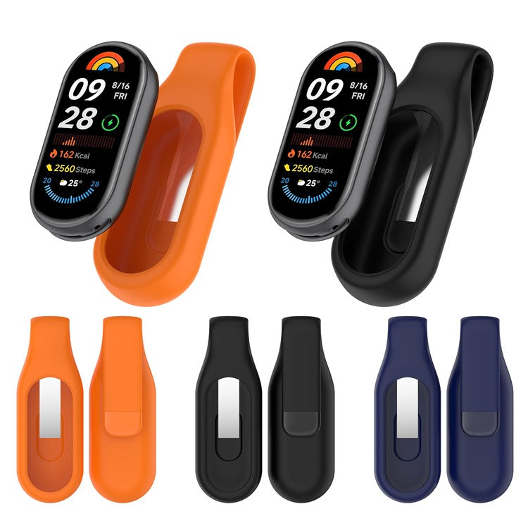 For Xiaomi Smart Band 10 / 9 / 8 Clip-on Holder Silicone Wristband Replacement - Black