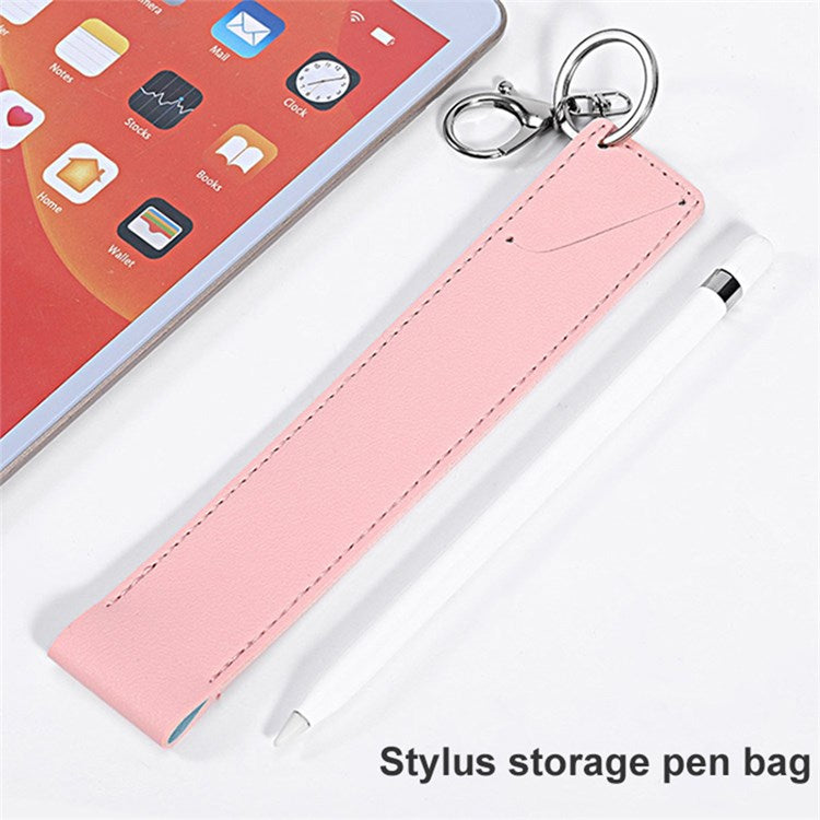 For Apple Pencil (1st/2nd Generation) Stylus Pen PU Leather Protective Cover Drop-proof Pouch - Pink