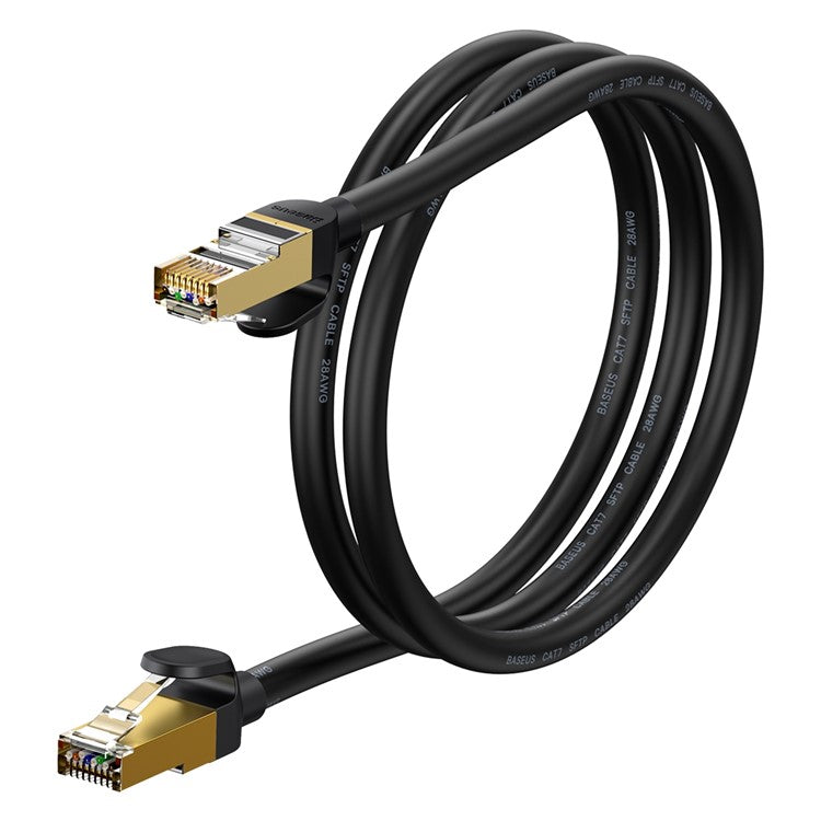 BASEUS High Speed Cat7 RJ45 10 Gigabit Network Cable Computer LAN Ethernet Connection Cord (Round Cable), 1m - Black