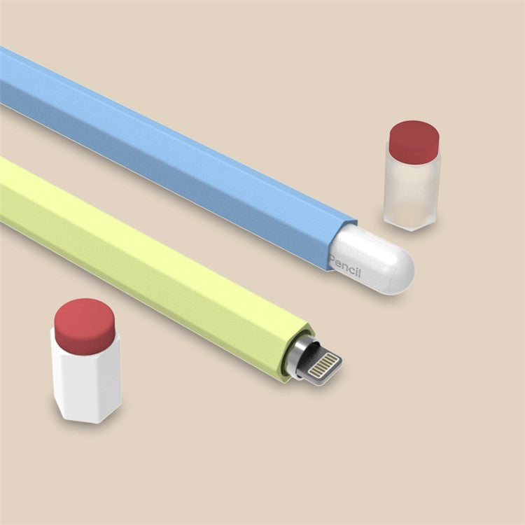 LOVE MEI For Apple Pencil (1st Generation) Vintage Stylus Pen Liquid Silicone Protective Sleeve Drop-proof Cover - Yellow