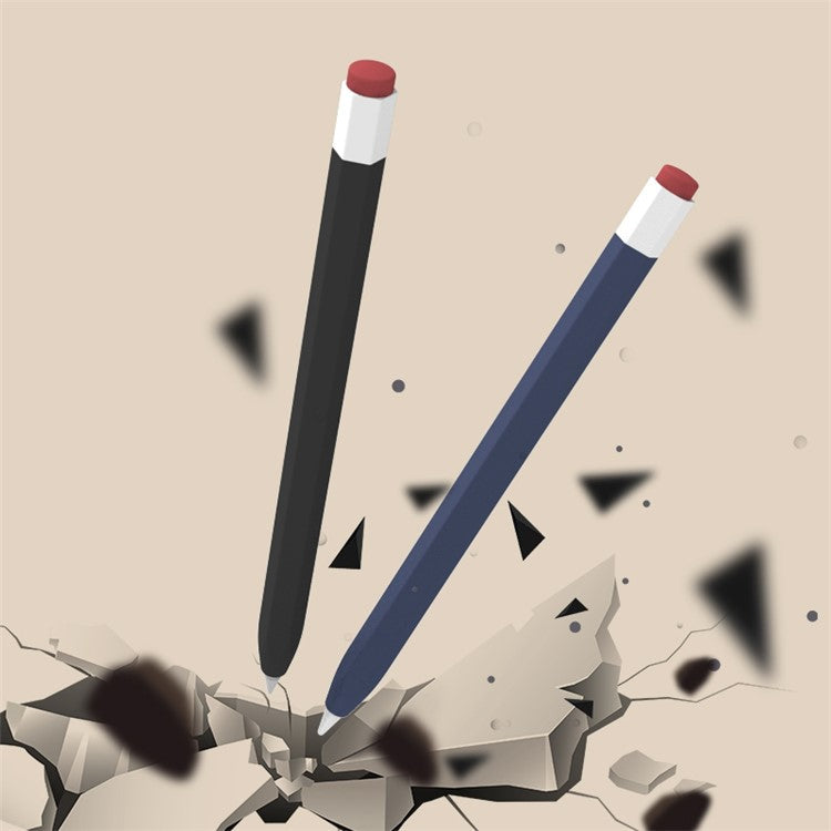 LOVE MEI For Apple Pencil (1st Generation) Vintage Stylus Pen Liquid Silicone Protective Sleeve Drop-proof Cover - Dark Blue