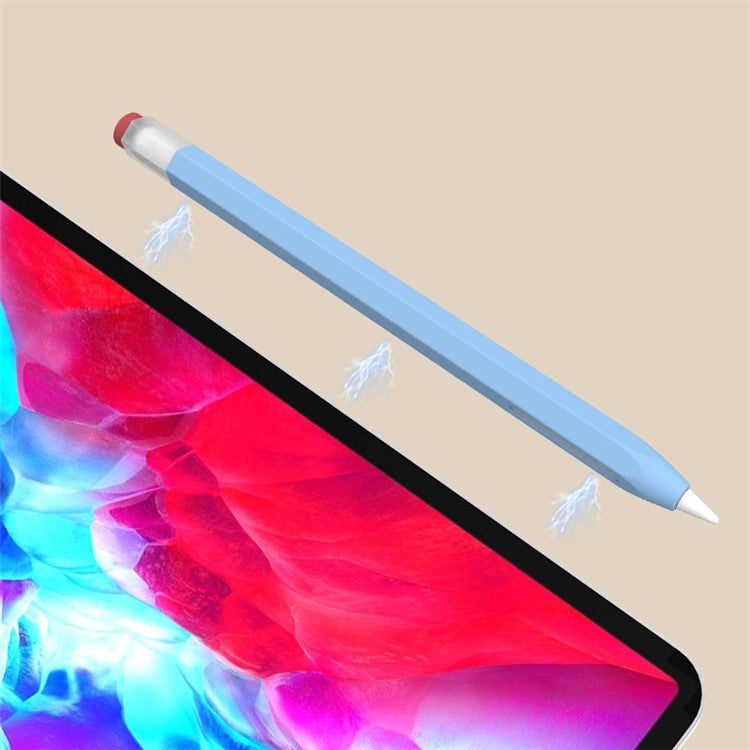 LOVE MEI For Apple Pencil (1st Generation) Vintage Stylus Pen Liquid Silicone Protective Sleeve Drop-proof Cover - Purple