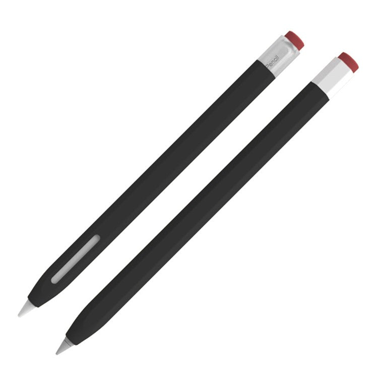 LOVE MEI For Apple Pencil Pro / Pencil (2nd Generation) Vintage Liquid Silicone Protective Sleeve Stylus Pen Anti-Drop Anti-Dust Cover - Black