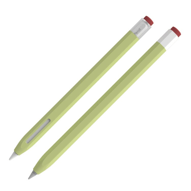 LOVE MEI For Apple Pencil Pro / Pencil (2nd Generation) Vintage Liquid Silicone Protective Sleeve Stylus Pen Anti-Drop Anti-Dust Cover - Green