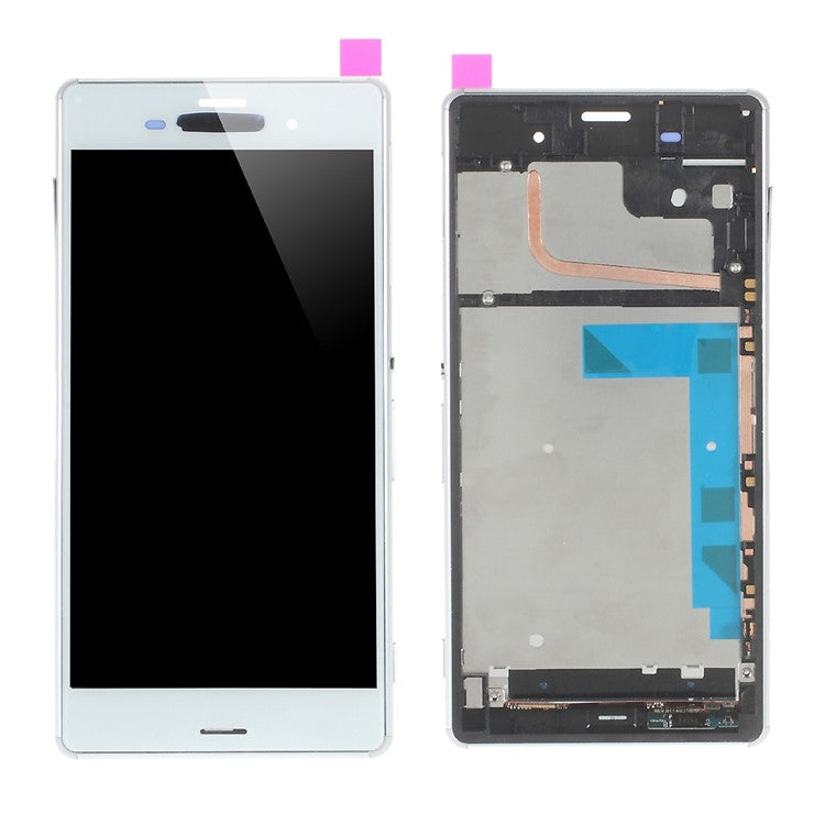 LCD Screen and Digitizer Assembly for Sony Xperia Z3 D6603 with Front Housing - White