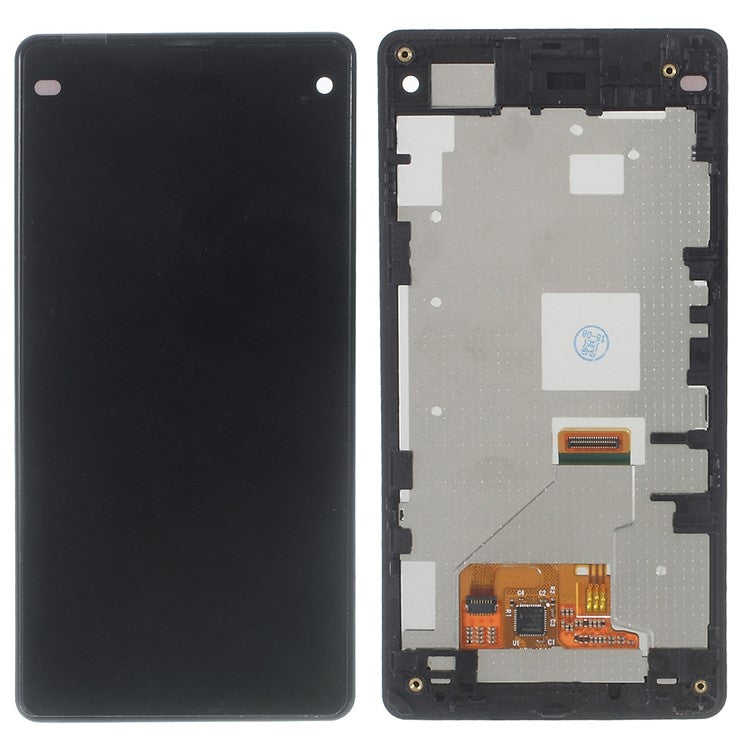 OEM LCD Screen and Digitizer Assembly with Front Housing for Sony Xperia Z1 Compact D5503 - Black