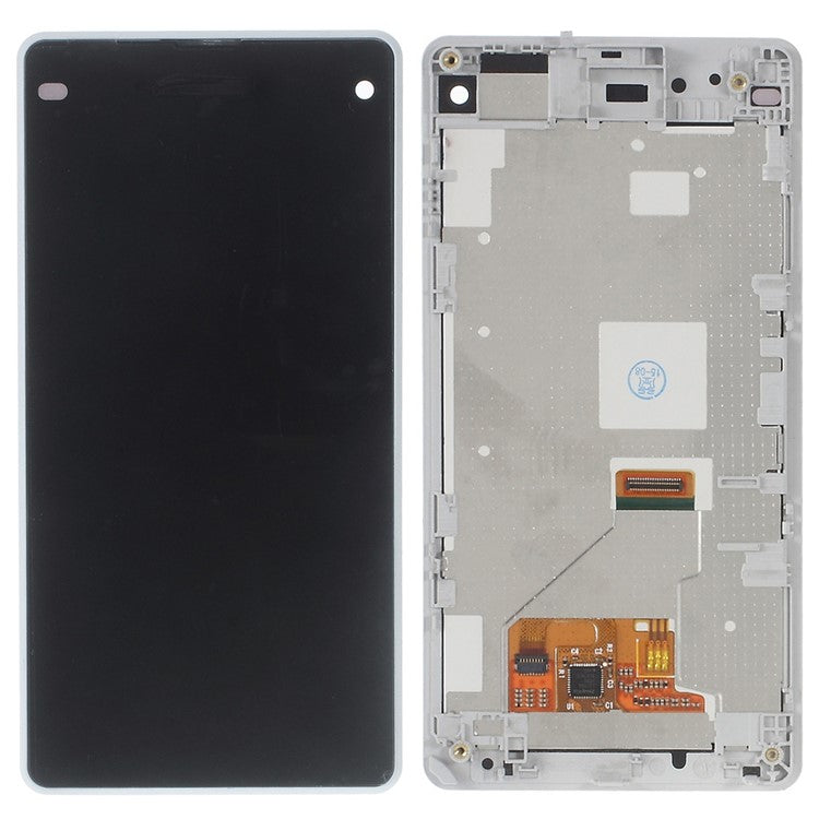 OEM LCD Screen and Digitizer Assembly with Front Housing for Sony Xperia Z1 Compact D5503 - White