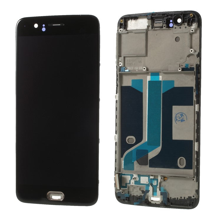 OEM LCD Screen and Digitizer Assembly + Frame Replacement for OnePlus 5 - Black
