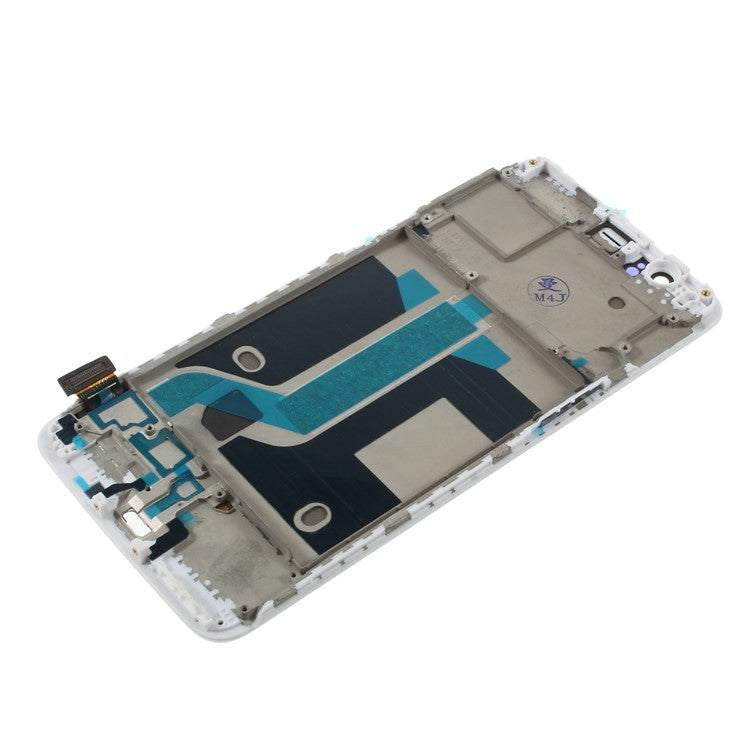 OEM LCD Screen and Digitizer Assembly + Frame Replace Part for OnePlus 5 - White