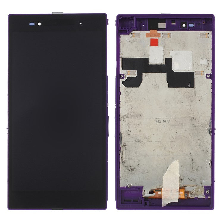 LCD Screen and Digitizer Assembly with Frame for Sony Xperia Z Ultra XL39h C6806 - Purple