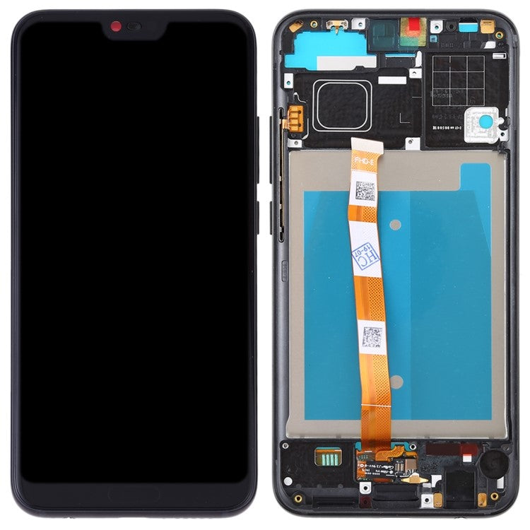 LCD Screen and Digitizer Assembly + Frame Replacement (without Logo) for Huawei Honor 10 COL-AL10 COL-L29 COL-L19 - Black