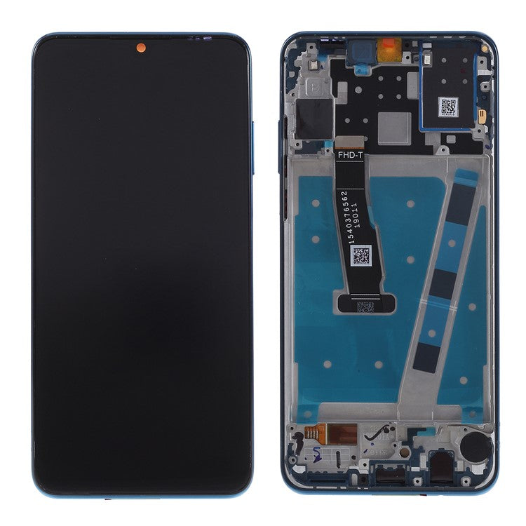 LCD Screen and Digitizer Assembly + Frame Replacement (without Logo) for Huawei P30 Lite with 48MP Camera - Blue