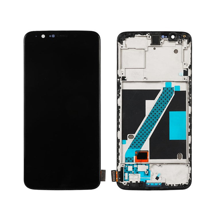 LCD Screen and Digitizer Assembly + Frame Replacement for OnePlus 5T - Black