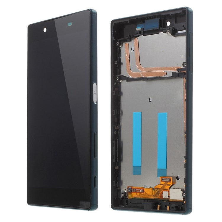 LCD Screen and Digitizer Assembly with Front Housing for Sony Xperia Z5 (OEM material assembly) - Dark Blue