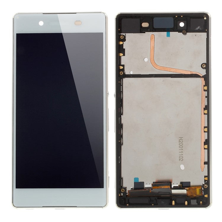 LCD Screen + Touch Screen Digitizer Assembly with Frame for Sony Xperia Z3+ E6553 - White