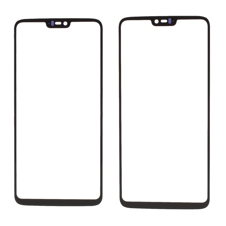 Black- Front Screen Glass Lens Cover Replacement for OnePlus 6