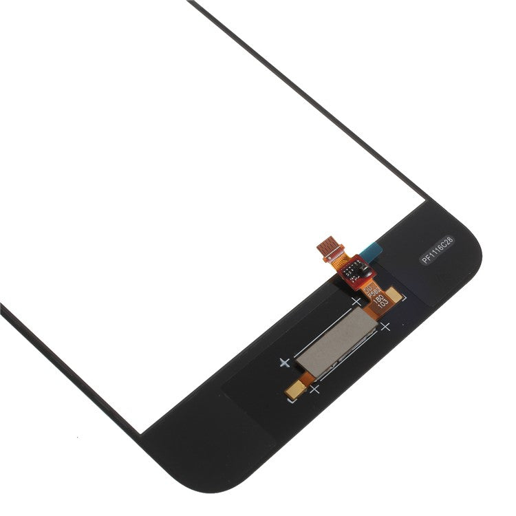 Black - For Huawei P10 (without Logo) OEM Outer Front Screen Glass Lens Replacement with Fingerprint Button Flex Cable