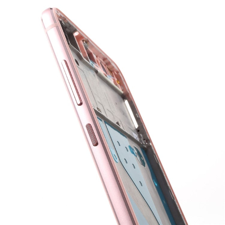 OEM Middle Plate Frame Replacement Part for Huawei P10 Lite with Earpiece Mesh - Rose Gold Color