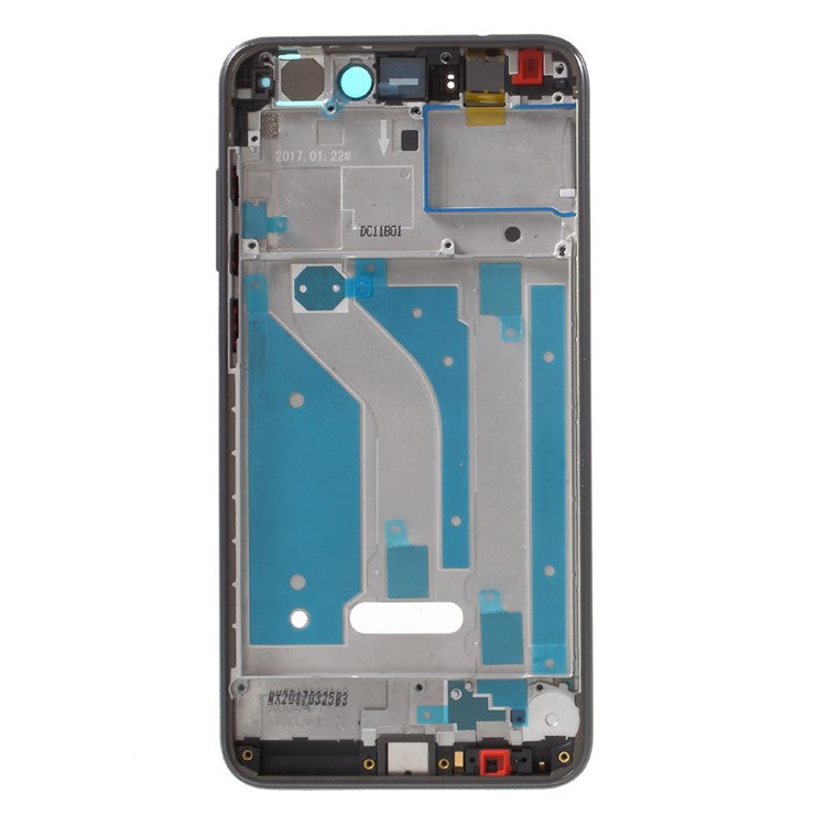 OEM Middle Plate Frame Replacement for Huawei P8 Lite (2017) / Honor 8 Lite with Earpiece Mesh - Black