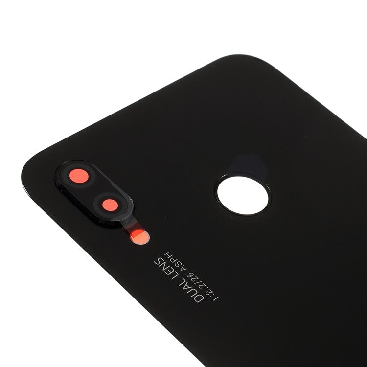 OEM for Huawei P20 Lite / Nova 3e Battery Housing Part with Adhesive Sticker + Camera Lens Ring Cover - Black