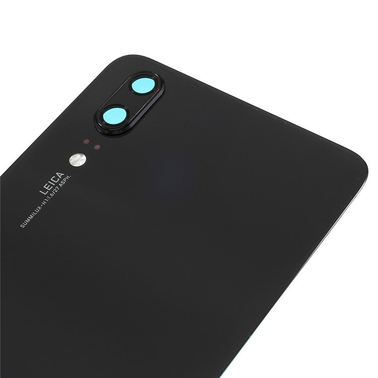 OEM for Huawei P20 Battery Housing with Adhesive Sticker + Camera Lens Ring Cover - Black