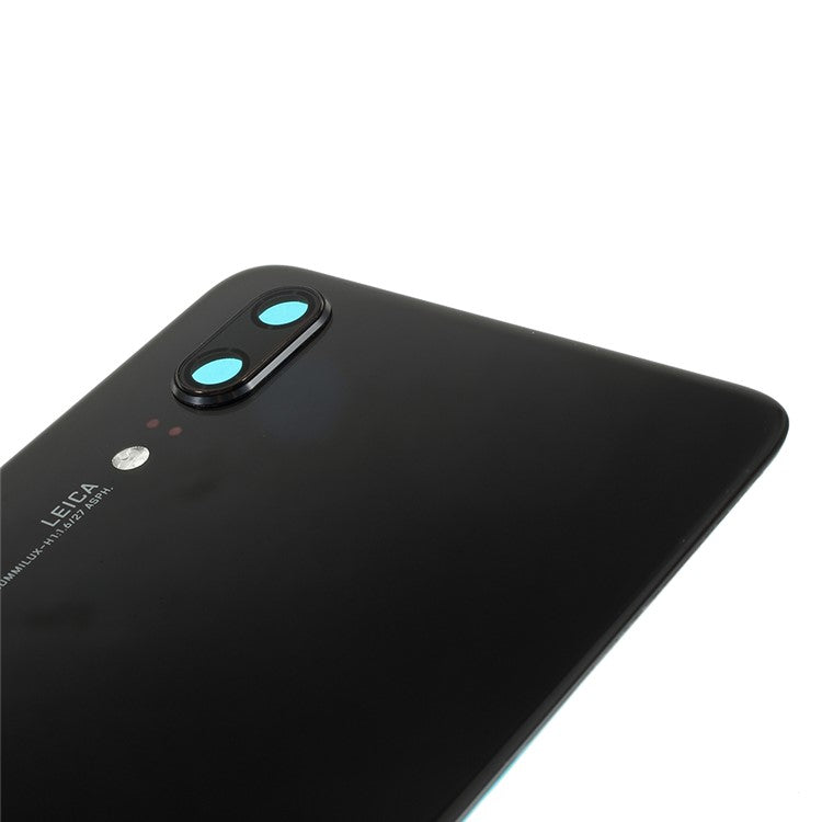 OEM for Huawei P20 Battery Housing with Adhesive Sticker + Camera Lens Ring Cover - Black
