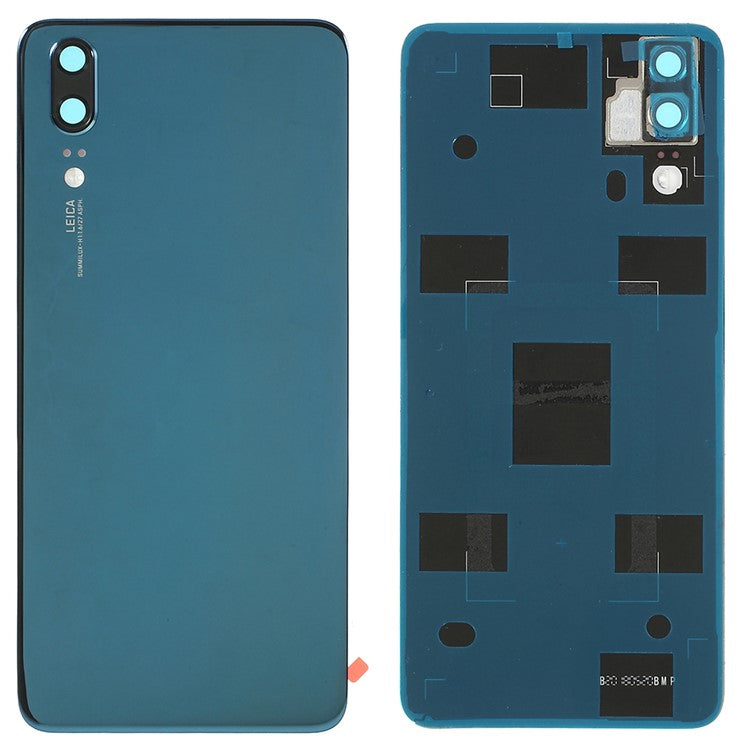 OEM for Huawei P20 Battery Housing Part with Adhesive Sticker + Camera Lens Ring Cover - Blue