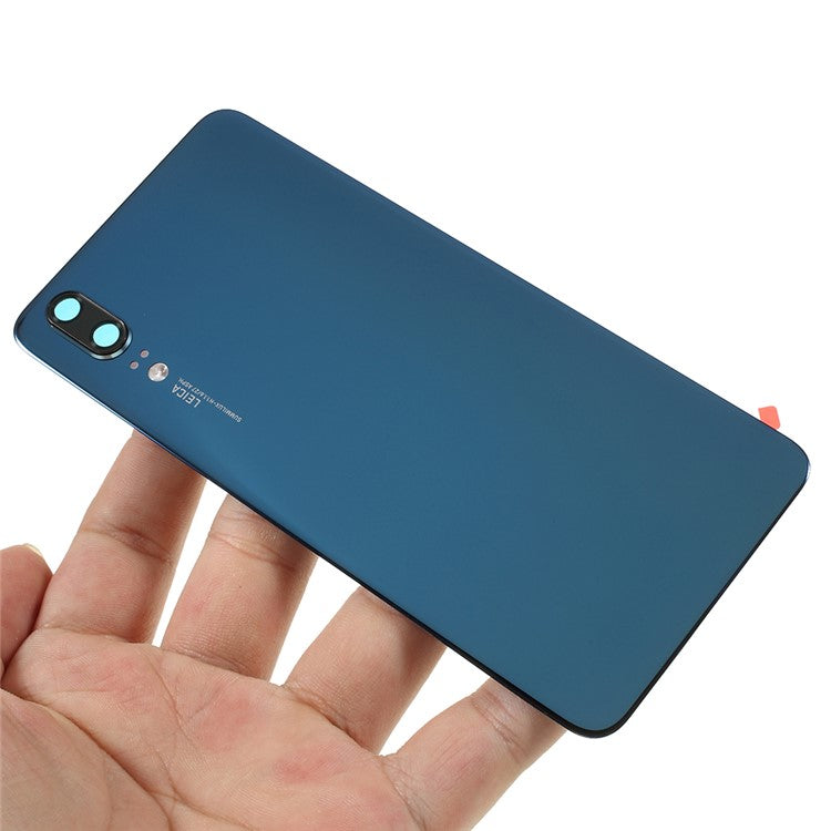 OEM for Huawei P20 Battery Housing Part with Adhesive Sticker + Camera Lens Ring Cover - Blue