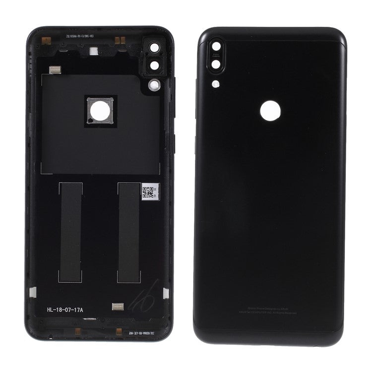 OEM Battery Housing Door Cover with Camera Glass Lens Cover for Asus Zenfone Max Pro (M1) ZB601KL - Black