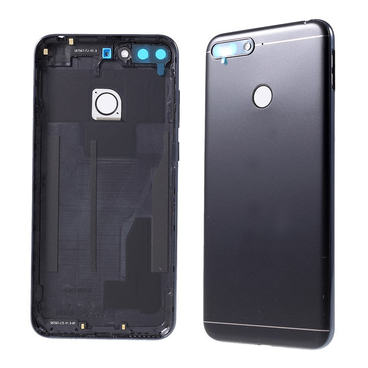 OEM Battery Housing Door Cover with Rear Camera Glass Lens for Huawei Honor 7A (with Fingerprint Sensor) - Black