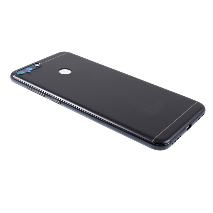 OEM Battery Housing Door Cover with Rear Camera Glass Lens for Huawei Honor 7A (with Fingerprint Sensor) - Black